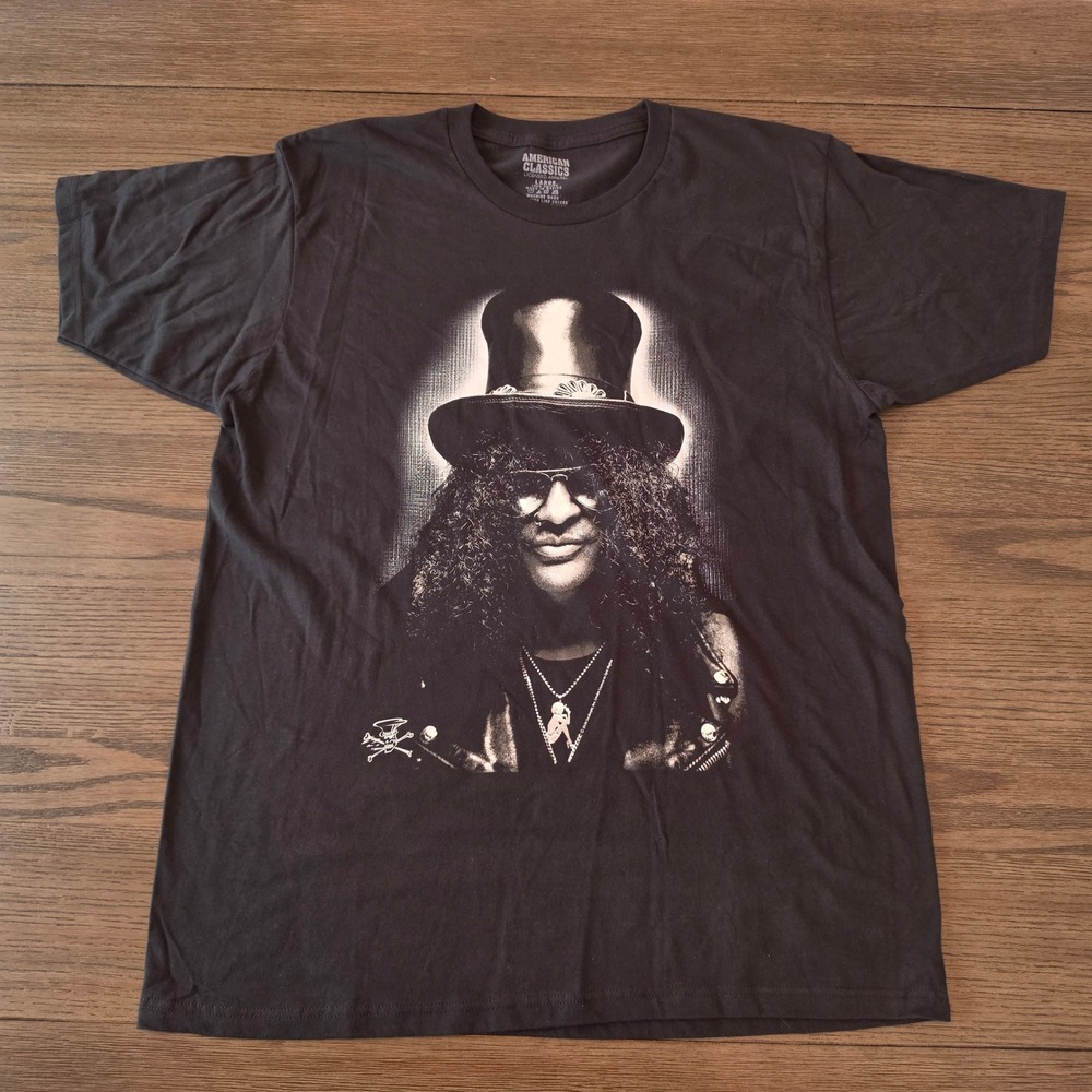 Slash Guns N Roses Graphic T-Shirt Black Large Licensed NWOT